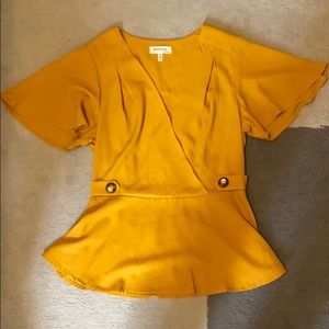 Yellow short sleeve blouse